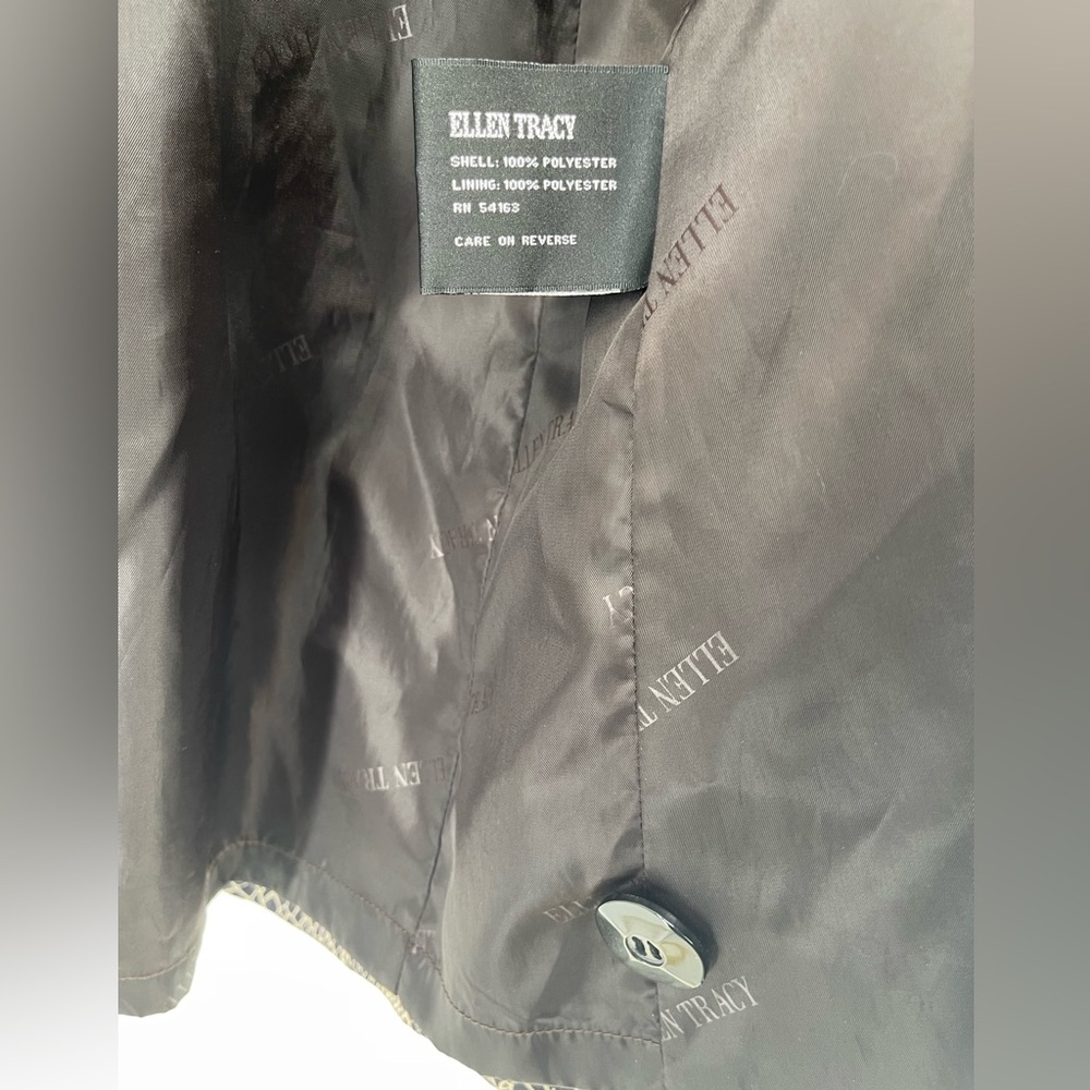 Ellen Tracy Beige Black Snakeskin Python Print Ja… - image 9